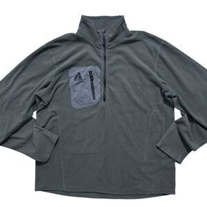 Eddie Bauer First Ascent Sweatshirt Mens Medium Gray 1/4 Zip Fleece Pullover